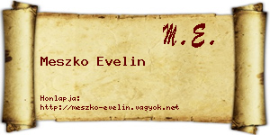 Meszko Evelin névjegykártya